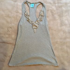 Light olive green tank top w/ gold details